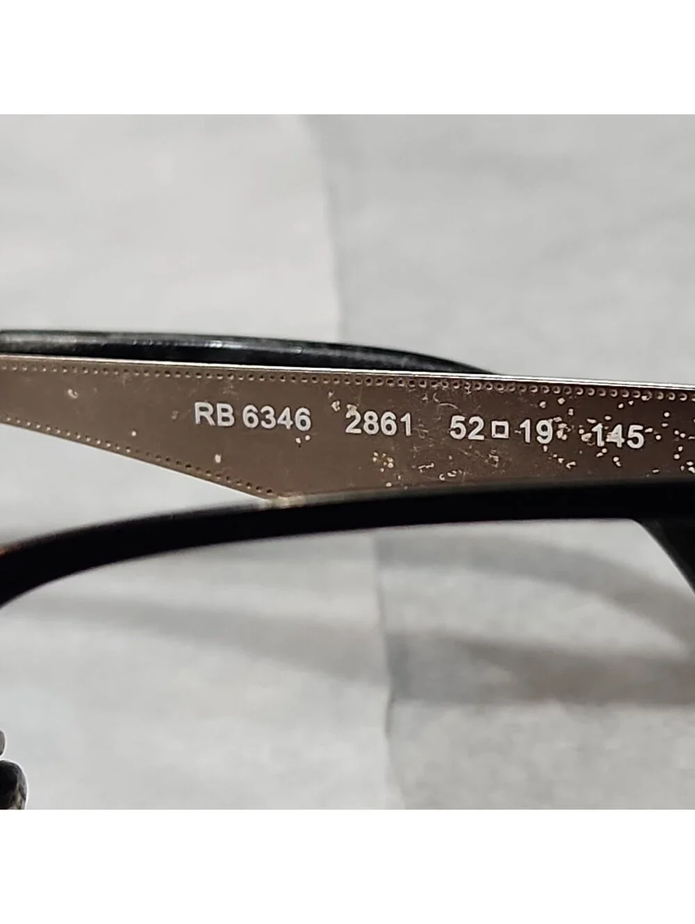 Ray Ban RB6346 2861 Black Metal Silver Eyeglasses 52-19 145